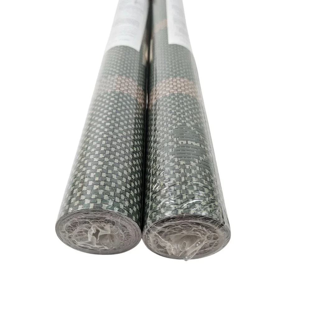 York HC1142 R-01 Wallpaper Textured Green Brown Woven Look Vintage USA 2 Rolls
